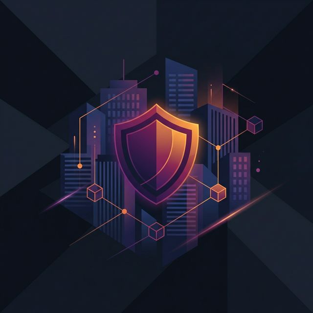 Abstract illustration of corporate security and shadow AI concepts